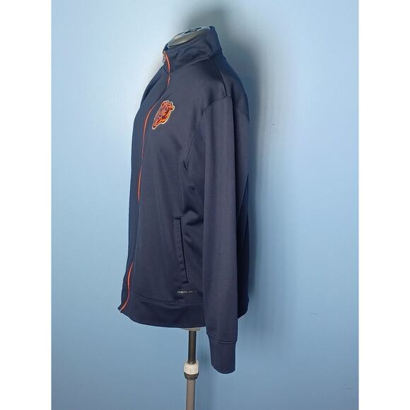 Chicago Bears Zip Up Thermal Base Jacket Graphic Sleeve Blue,Orange,Gray Large - Picture 5 of 15